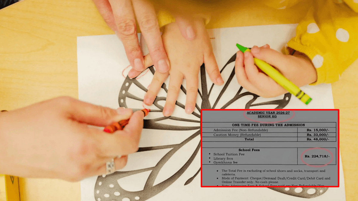 KG. School Fees 2.25 Lakh